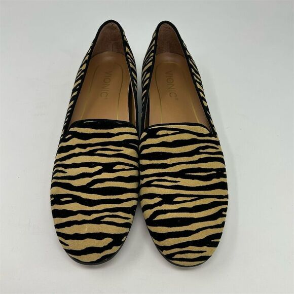 Vionic Willa Women's Slip-On Flats Tiger Stripe Suede Size 8 Brown and Black - Picture 5 of 13